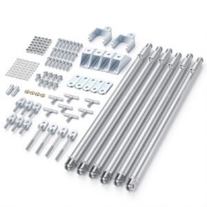 JT's Strong Arm Jack Stabilizer Kit 191023, Fits for 5th Wheel RV and Travel Trailer Kit, Fifth-Wheel Jack Stabilizer for Telescopic System, Reduces Chassis Movement, Easy Bolt-On Installation