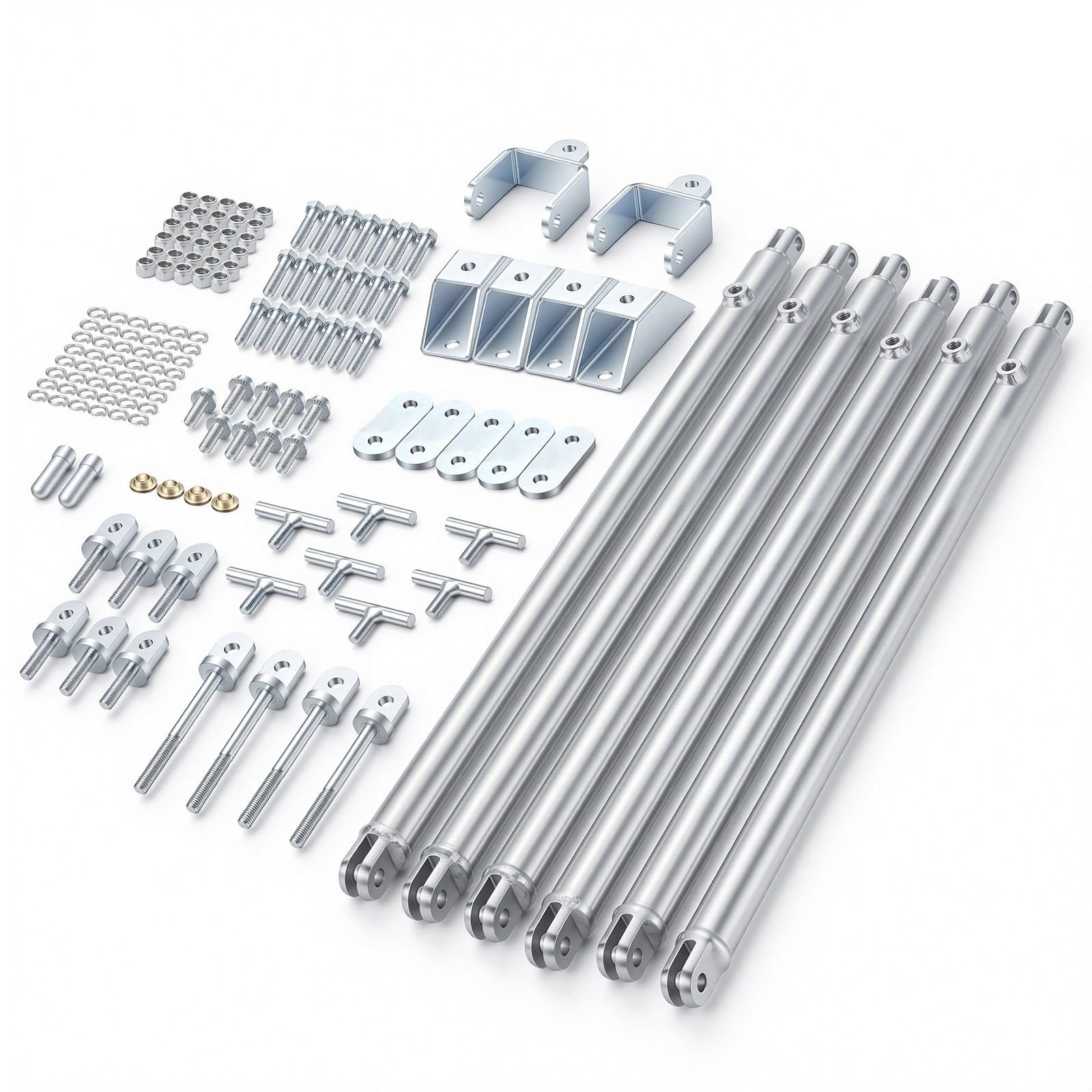 jt's strong arm jack stabilizer kit 191023, fits for 5th wheel rv and travel trailer kit, fifth wheel jack stabilizer for telescopic system, reduces chassis movement, easy bolt on installation