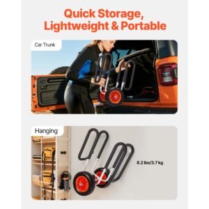 kayak cart, 150 lbs load capacity, stand up paddle board trolley with 10 inch solid rubber tires & kickstands, paddle board carrier with ratchet strap for paddleboard & surfboard transport