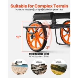 kayak cart, 330 lbs load capacity, canoe cart dolly with 15 inch solid rubber tires & kickstand, assembles & disassembles within seconds, paddle board trolley for kayaks, canoes, paddleboards