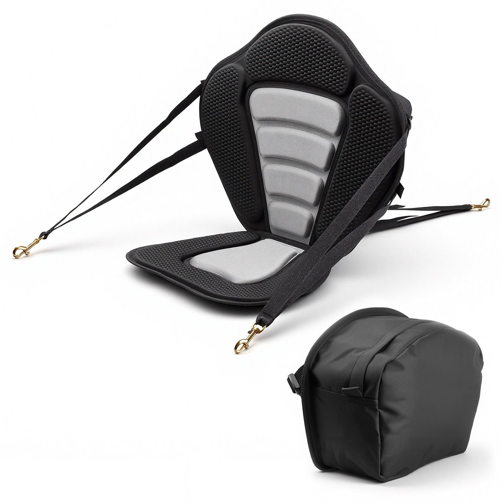 kayak seat, 1 pack 0.5" thick, universal paddle board seat with back support, sit on top soft padded cushion with storage bag & adjustable straps for sup, canoe, fishing boat, inflatable kayak