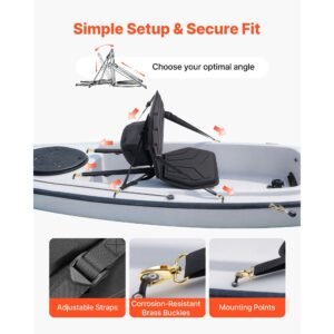 kayak seat, 1 pack 1" thick, universal paddle board seat with back support, hexagonal sit on top soft padded cushion with storage bag & adjustable straps for sup, fishing boat, inflatable kayak