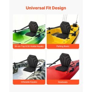 kayak seat, 1 pack 1" thick, universal paddle board seat with back support, hexagonal sit on top soft padded cushion with storage bag & adjustable straps for sup, fishing boat, inflatable kayak