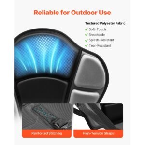 kayak seat, 1 pack 1" thick, universal paddle board seat with back support, sit on top soft padded cushion with storage bag & adjustable straps for sup, fishing boat, inflatable kayak, rowboat