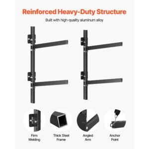 kayak storage rack for 2 kayaks, holds 200 lbs, heavy duty adjustable wall mount stand for indoor outdoor garage shed dock, storage holder for canoe, small boat, sup, surfboard & paddleboard