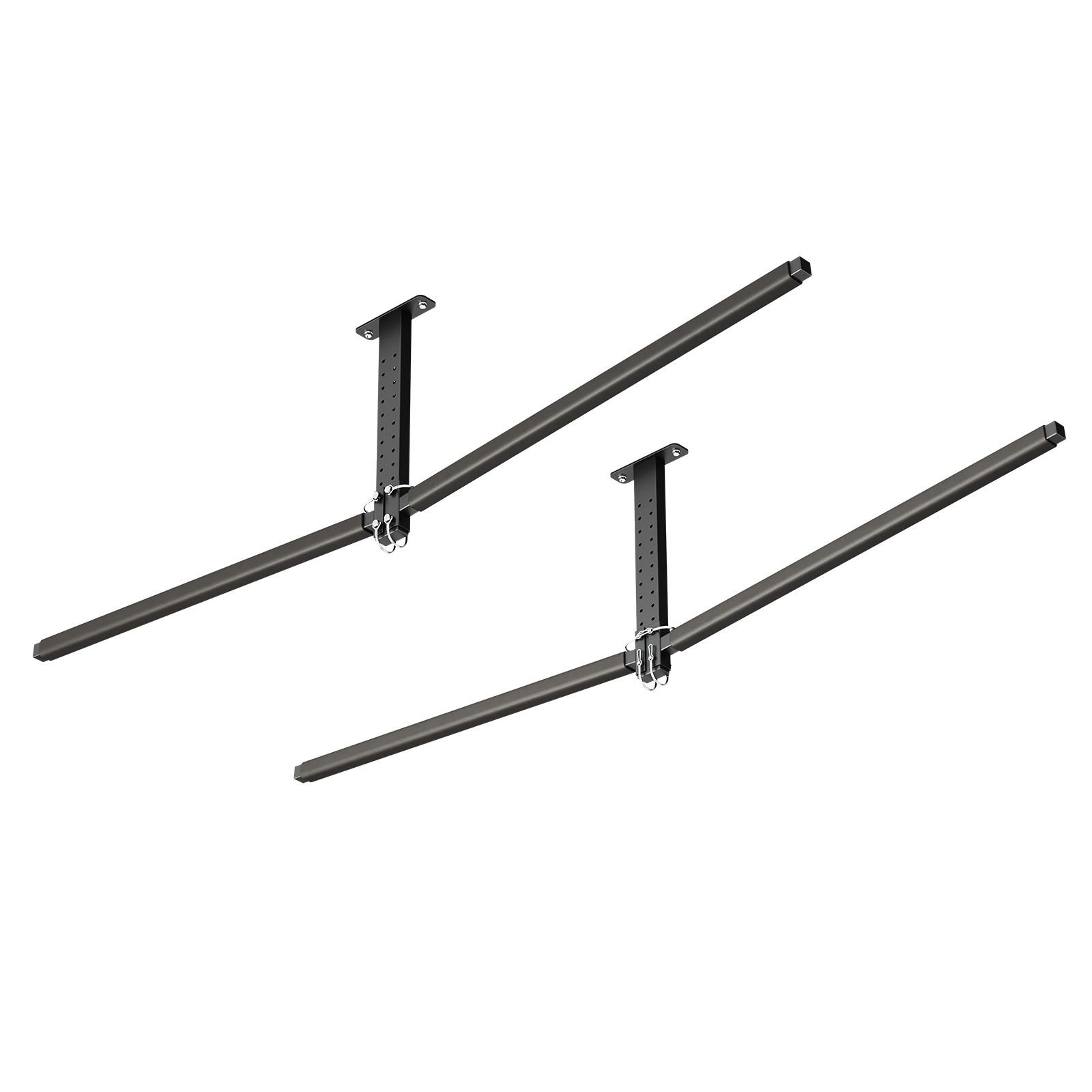 kayak storage rack for 2 kayaks, holds up to 250 lbs, heavy duty adjustable ceiling rack for garage ceiling mount, overhead garage storage hanger for canoe, ladder, sup, surfboard & paddleboard