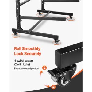 kayak storage rack for 3 kayaks, holds 200 lbs, heavy duty adjustable freestanding stand with lockable wheels for indoor outdoor garage shed dock, holder for canoe, sup, surfboard & paddleboard