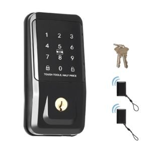 Keyless Entry Door Lock, Touchpad Electronic Deadbolt with IC Card, Customizable User Codes, Keyed Entry, Auto Lock, Anti-Peeking Password, Backlit, Easy Installation, for Home, Matte Black