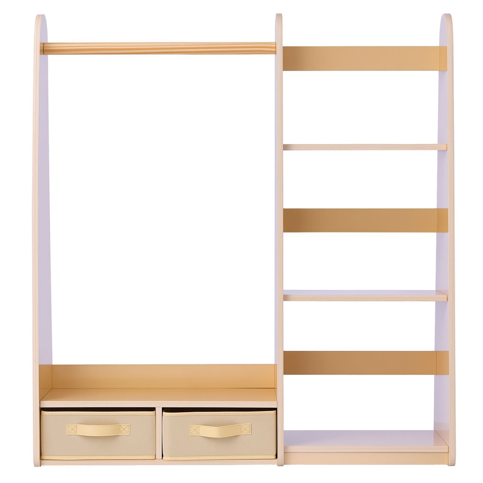 kids dress up storage, with mirror, dress up closet, toddler wardrobe closet for little girls, armoire with shelves & bottom tray, costume organizer, toddler room furniture, for bedroom, natural
