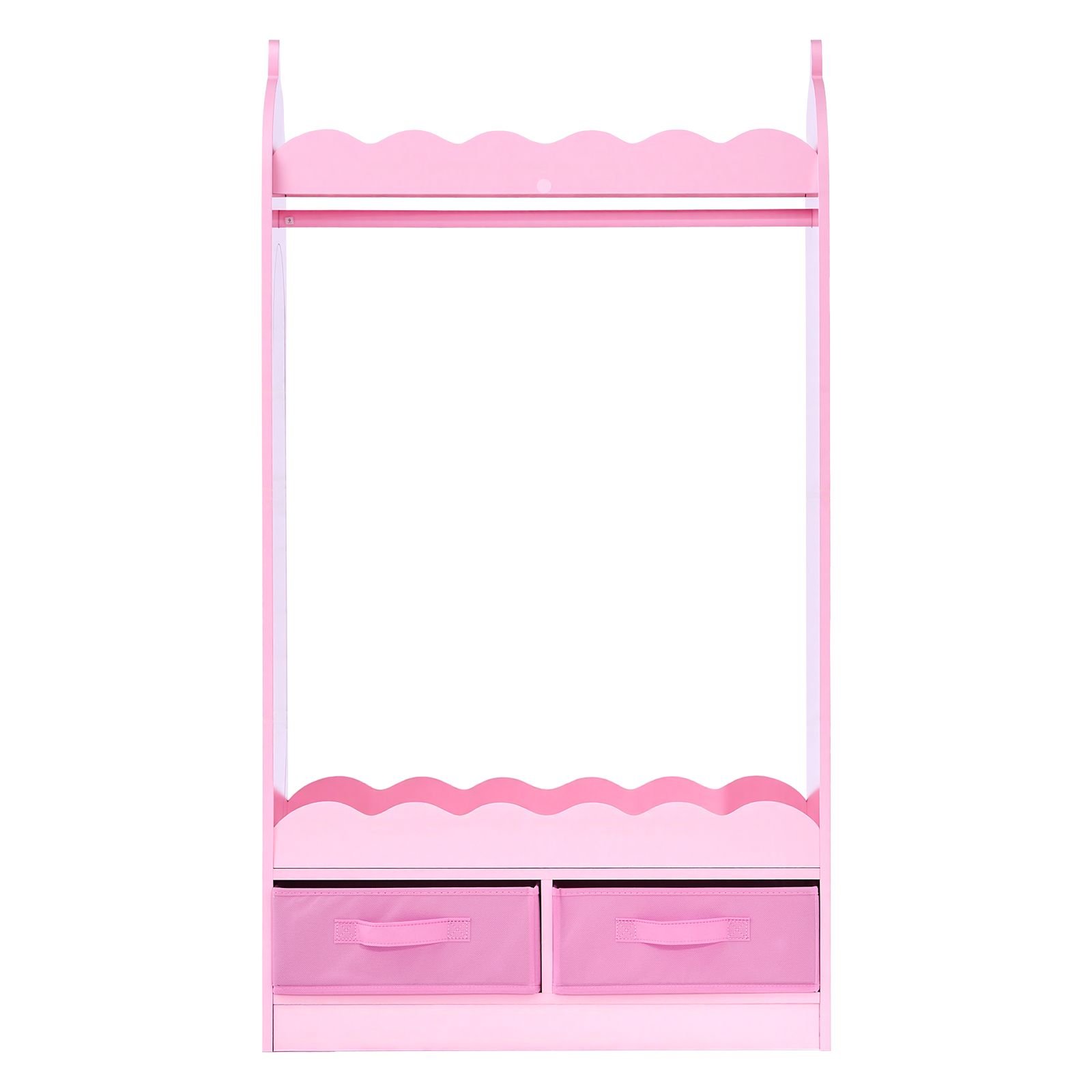 kids dress up storage, with mirror, toddler costume wardrobe with drawer, dress up wardrobe closet for little girls, pretend storage dresser, costume organizer, for bedroom, kids room, pink