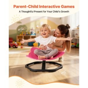 kids swivel chair, 220 lbs capacity, elephant shape sensory spinning chair, autistic kids sensory toy seat with non slip metal base, toddler sit & spin seat for coordination balance focus, red