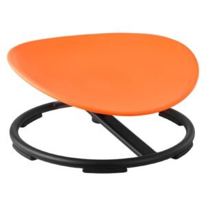 Kids Swivel Chair, 220 lbs Capacity, Sensory Spinning Chair, Autistic Kids Sensory Toy Seat with Non-Slip Metal Base, Round Shape Toddler Sit & Spin Seat for Coordination Balance Focus, Orange
