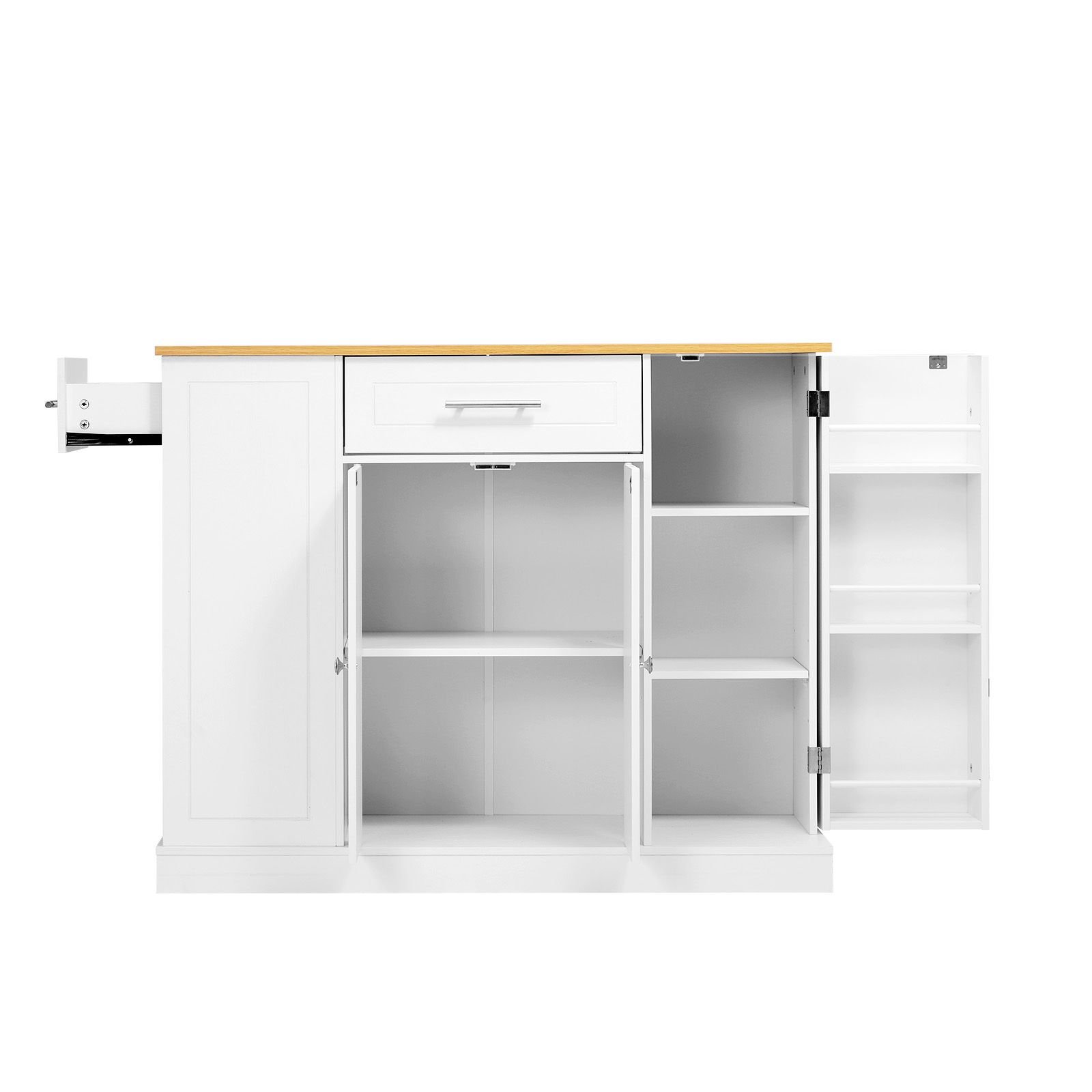 kitchen island cart with storage, 42.36 in wide island table for kitchen, with 2 drawers, storage cabinet, table for home dining room, white