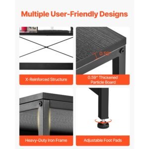 l shaped computer desk, 59 inch reversible corner gaming desk with drawers & storage shelves, modern stylish pc table sturdy work workstation for home office easy to assembly