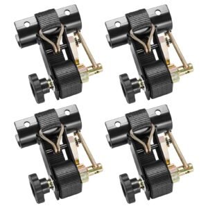 Ladder Rack Ratchet Straps, 1.87-2 in Black Round Tube Mount, 1.5 in Wide x 7.4 ft Long Black Ladder Rack Straps with Double J-Hooks, 500 lbs Load Heavy Duty, Cargo Buckle Lock Strap (4 Pack)