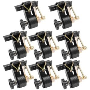 Ladder Rack Ratchet Straps, Black Square Tube Mount, 1.5 in Wide x 7.4 ft Long Black Ladder Rack Straps with Double J-Hooks, 500 lbs Load Heavy Duty, Cargo Buckle Lock Strap (8 Pack)