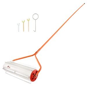 Lake Weed Roller, 18 ft Lake & Pond Weed Removal Tool, Muck Razer Aquatic & Sludge Tiller, Rid Roots and Muck Buildup, 6 Preassembled Stainless Steel Blades, 5 Aluminum Handles, Easy Assembly