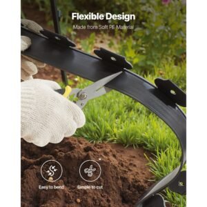 landscape edging, 20 ft x 2 in plastic garden border edging with 120 spikes, no dig, flexible lawn edgings roll, uv resistant mini fence borders pathway edgings for flower beds yard paver