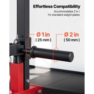 lat pull down machine, 2 in 1 row cable machine, cable machines home gym with 3 level adjustable seat, 4 level adjustable foam roller, load 500 lbs lat tower for back, chest, tricep, black red