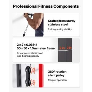 lat pull down machine, 3 in 1 row cable machine, cable machines home gym with 3 level adjustable seat, 4 level adjustable foam roller, load 400 lbs lat tower for back, chest, tricep, black