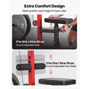 lat pull down machine, 3 in 1 row cable machine, cable machines home gym with 3 level adjustable seat, 4 level adjustable foam roller, load 400 lbs lat tower for back, chest, tricep, black