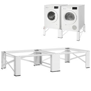 Laundry Pedestal, 12 in Height, Washer and Dryer Pedestals with 700 lbs Weight Load Capacity, Non-Slip Feet, 28.3 x 28.3 in Washing Machine Stand Universal Fit, White, 2 Pack