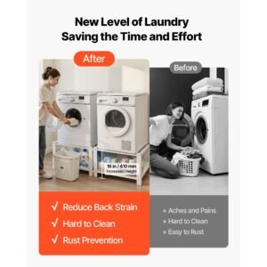 laundry pedestal, 16.1 in height, 27.5 x 27.5 in washer and dryer pedestals with storage shelf, 700 lbs load capacity, non slip feet, washing machine stand universal fit, white, 2 pack