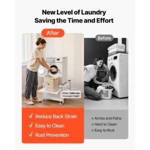 laundry pedestal, 23 in height, 29 x 29 in washer and dryer pedestals with pull out tray and storage space, 700 lbs load capacity, non slip feet washing machine stand universal fit, white