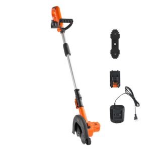 Lawn Edger, 8.8-inch Blade Length, Battery Powered Cordless Edger Lawn Tool, with 3-Position Blade Depth, 4000 mAh Battery and Charger Included, for Lawns, Driveways, Yards, and Sidewalk Edges