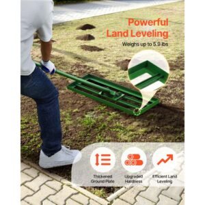 lawn leveling rake, 30"x10" level lawn tool, heavy duty lawn leveler with 78" steel extended handle, yard leveling rake suit for garden, golf lawn, farm