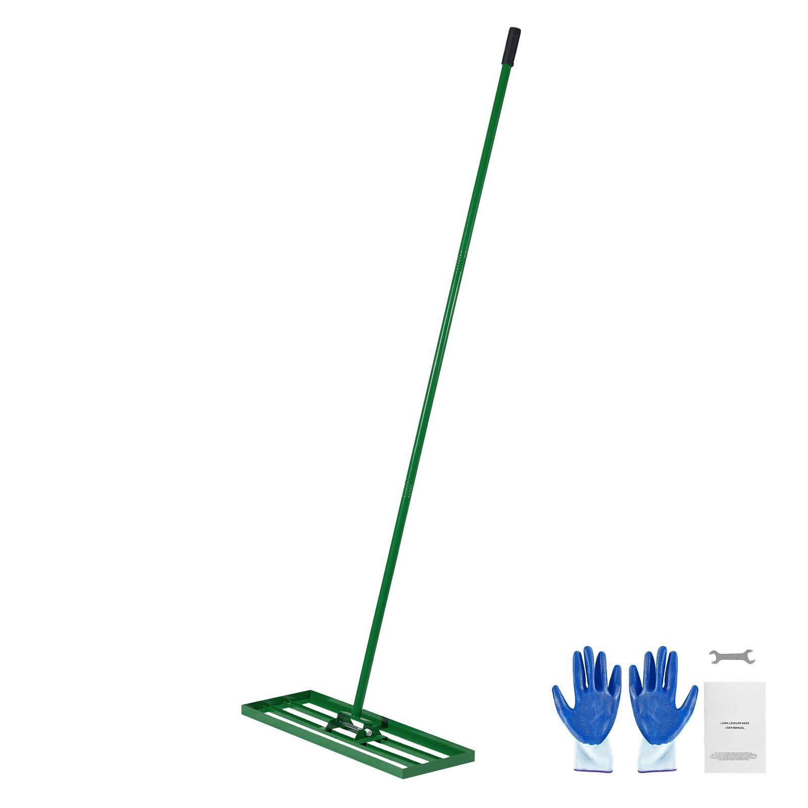 lawn leveling rake, 30"x10" level lawn tool, heavy duty lawn leveler with 78" steel extended handle, yard leveling rake suit for garden, golf lawn, farm