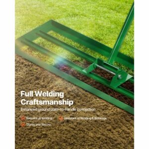 lawn leveling rake, 36"x10" level lawn tool, heavy duty lawn leveler with 78" steel extended handle, yard leveling rake suit for garden, golf lawn, farm