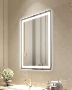 LED Bathroom Mirror, 24" x 32" LED Bathroom Vanity Mirror with Frontlit and Backlit, Anti-Fog Memory Mirror with Lights, Stepless 3 Colors Temperature Dimmable Bathroom Mirror, Wall Mounted