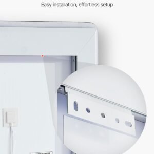 led bathroom mirror, 24" x 32" led bathroom vanity mirror with frontlit and backlit, anti fog memory mirror with lights, stepless 3 colors temperature dimmable bathroom mirror, wall mounted