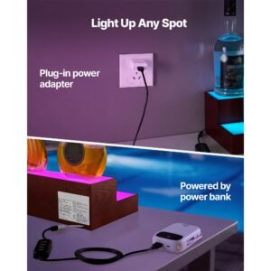 led lighted liquor bottle display, 2 tier 30 inch whiskey rack, support usb, illuminated home bar shelf with rf remote & app control, 7 static colors, acrylic+ wood lighted shelf for 15 bottles