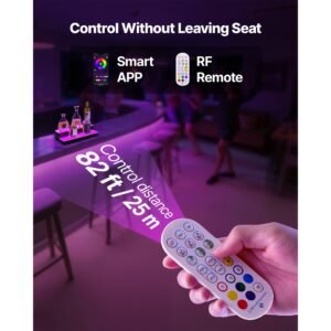 led lighted liquor bottle display, 2 tiers 20 inches whiskey rack, supports usb, illuminated home bar shelf with rf remote & app control, 9 static colors, acrylic lighted shelf for 10 bottles