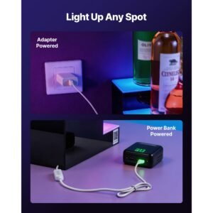 led lighted liquor bottle display, 2 tiers 24 inches, supports usb, acrylic illuminated home bar shelf display with rf remote & app control, 9 static colors, timing mode, for 12 16 bottles