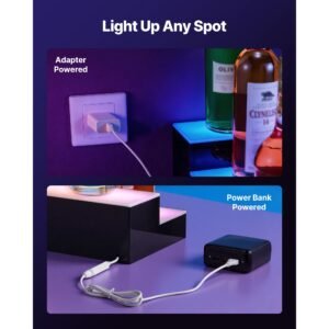 led lighted liquor bottle display, 2 tiers 30 inches, supports usb, acrylic illuminated home bar shelf display with rf remote & app control, 9 static colors, timing mode, for 14 20 bottles