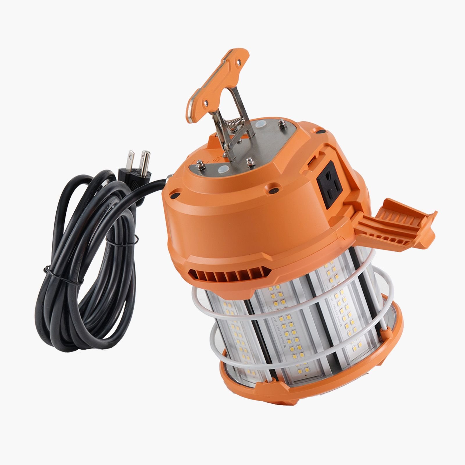 led temporary work light, 60w, 8200 lm, 5000k durable & water resistant, linkable up to 12 units, ceiling or stand job site illumination for construction sites, workshops, indoor & outdoor use