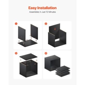 literature organizer, 5 compartments office mailbox with adjustable shelves, wooden mailbox sorter with mdf, countertop office home classroom storage organizer for file, document, paper, black