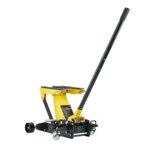 Low Profile Floor Jack, 2 Ton (4409 lbs) Capacity, Steel Racing Floor Jack with Single Piston Quick Lift Pump, Hydraulic Trolley Car Lift for Cars, Motorcycles, ATVs, Lifting Range 5.7"-17"