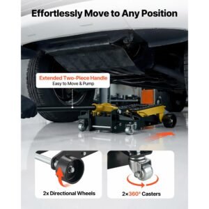 low profile floor jack, 2 ton (4409 lbs) capacity, steel racing floor jack with single piston quick lift pump, hydraulic trolley car lift for cars, motorcycles, atvs, lifting range 5.7" 17"