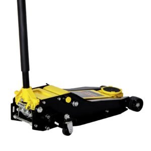 Low Profile Floor Jack, 4 Ton (8818 lbs) Capacity, Steel Racing Floor Jack with Dual Pistons Quick Lift Pump, Hydraulic Trolley Car Lift for Sport Utility Vehicle, Lifting Range 3.9-21.5 Inches