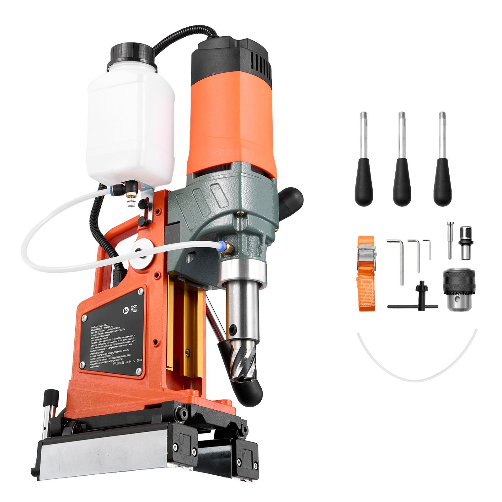 magnetic drill press, 1400 w, 2 inch boring diameter, 0 750 rpm speed, reversible direction, mag drill press for metal surface, electric drilling machine for industrial and home improvement