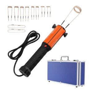 Magnetic Induction Heater Kit, 1000w 110V Portable Hand-held Induction Heater with 10PCS Induction Coils, Flameless Induction Heater Bolt Remover with Case, Fit for Removing Rusty Bolts & Nuts