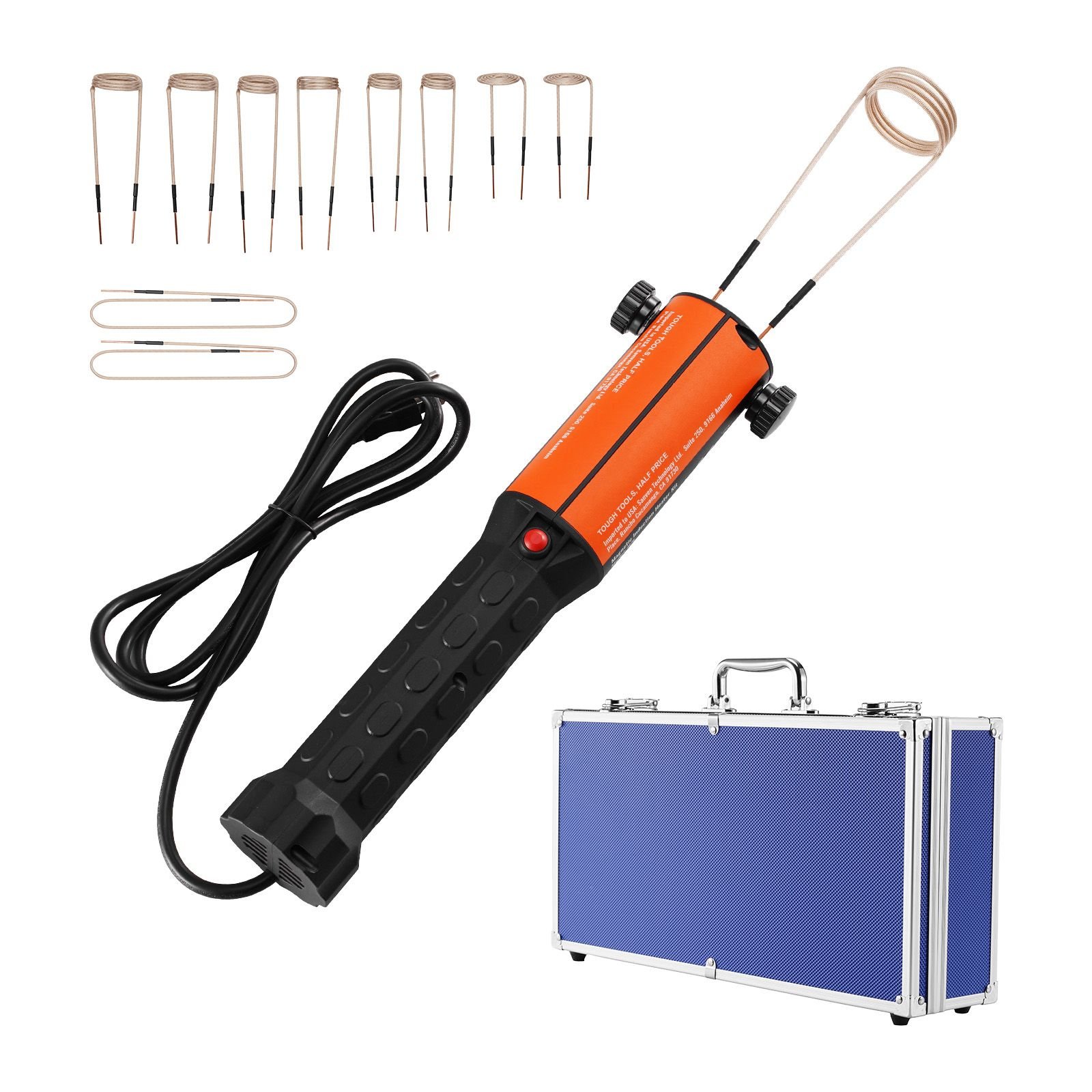 magnetic induction heater kit, 1000w 110v portable hand held induction heater with 10pcs induction coils, flameless induction heater bolt remover with case, fit for removing rusty bolts & nuts