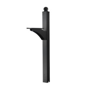Mailbox Post, 56 x 4 x 4 Inches, Aluminum In-Ground Mounting Mail Box Stand with Universal Plate Bracket, Heavy Duty Metal Post Sleeve Kit for Outside Curbside Residential, Powder Coated Black