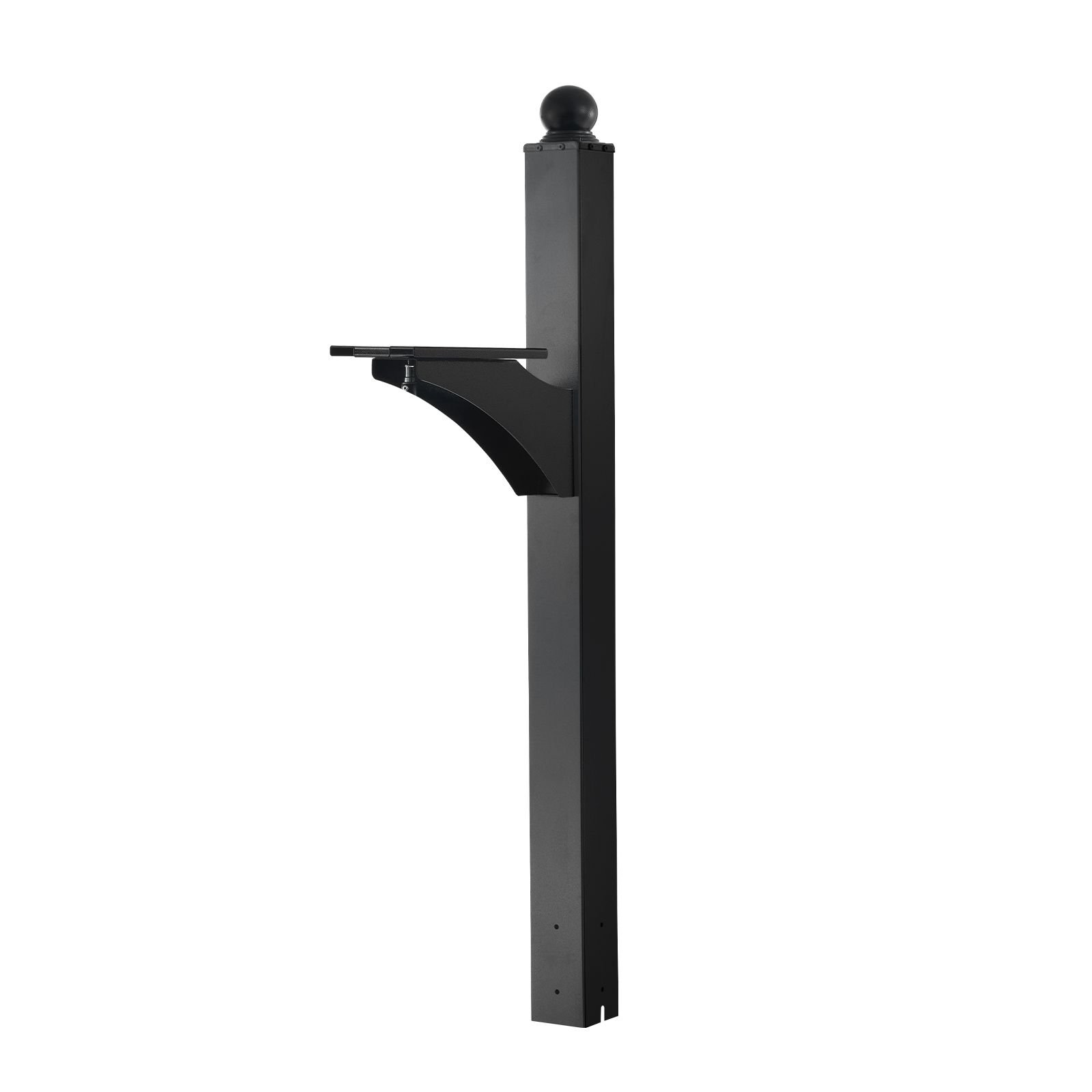 mailbox post, 56 x 4 x 4 inches, aluminum in ground mounting mail box stand with universal plate bracket, heavy duty metal post sleeve kit for outside curbside residential, powder coated black