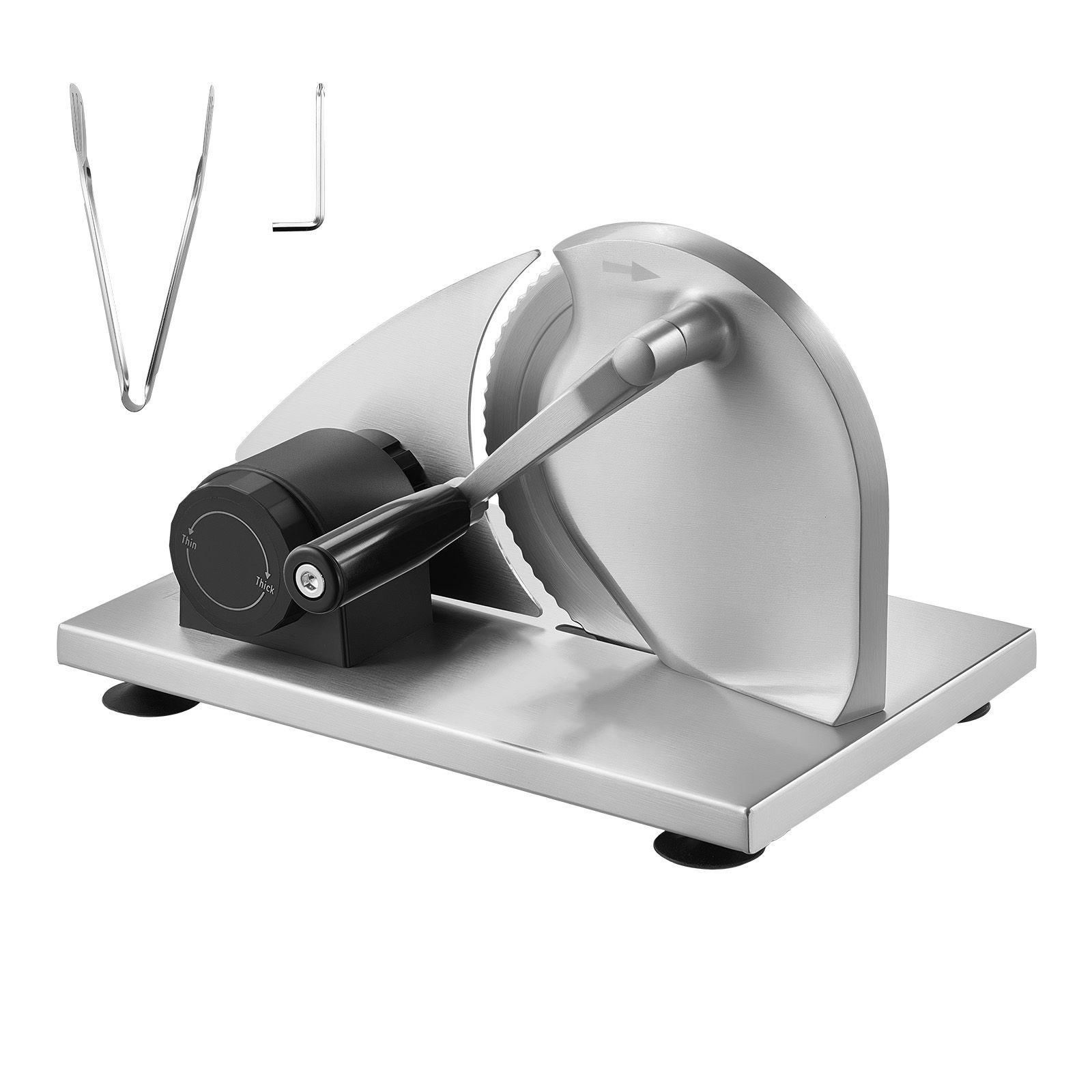 manual bread slicer, 0 0.6" adjustable thickness cheese cutter, hand cranked slicer for homemade bread with serrated stainless steel blade for kitchen, restaurant, bakery, party