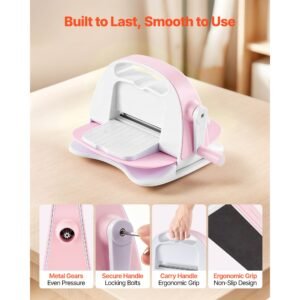 manual die cutting and embossing machine, 3" opening, portable die cut machine set with cutting dies, embossing folders, paper sheets, cutting plates, for scrapbooking, card making, crafting